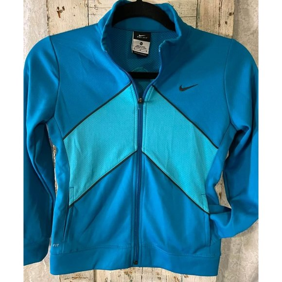 Nike Track Jacket DRI-FIT Super Cute Blues Girls/Juniors Medium 💙 - Picture 5 of 6